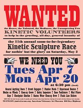 Kinetic Volunteers Wanted Poster